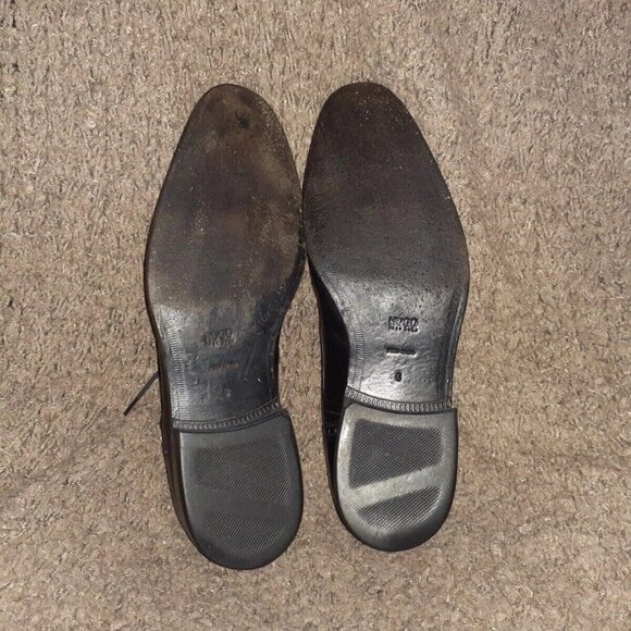 HUGO BOSS-Black Smooth Leather Lace-Up-Oxfords/Derby-Sz 8-Excellent - Picture 6 of 7